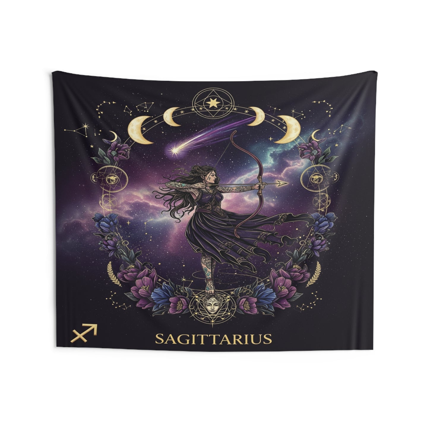 Zodiac Wall Tapestry, Astrology Decor.