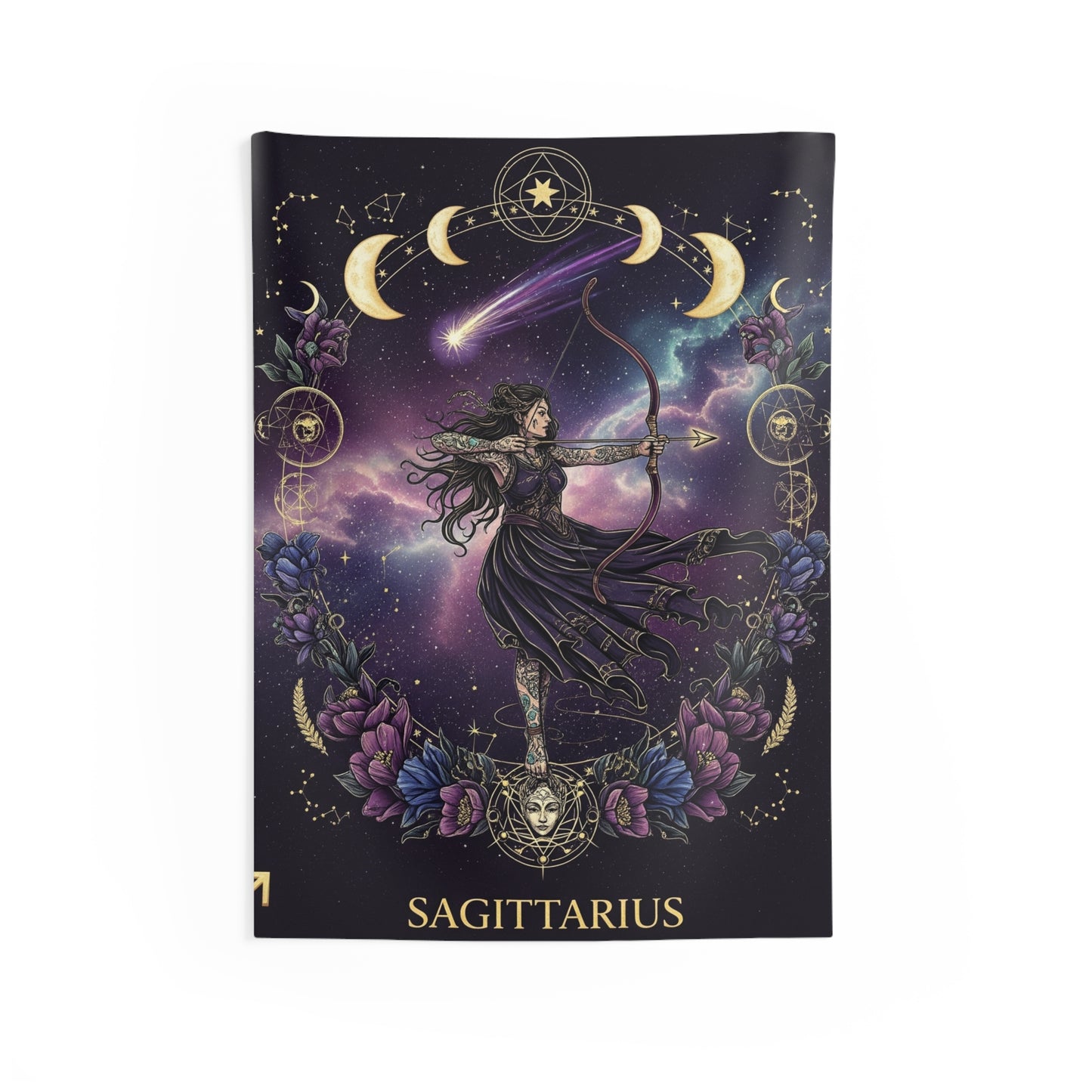 Zodiac Wall Tapestry, Astrology Decor.