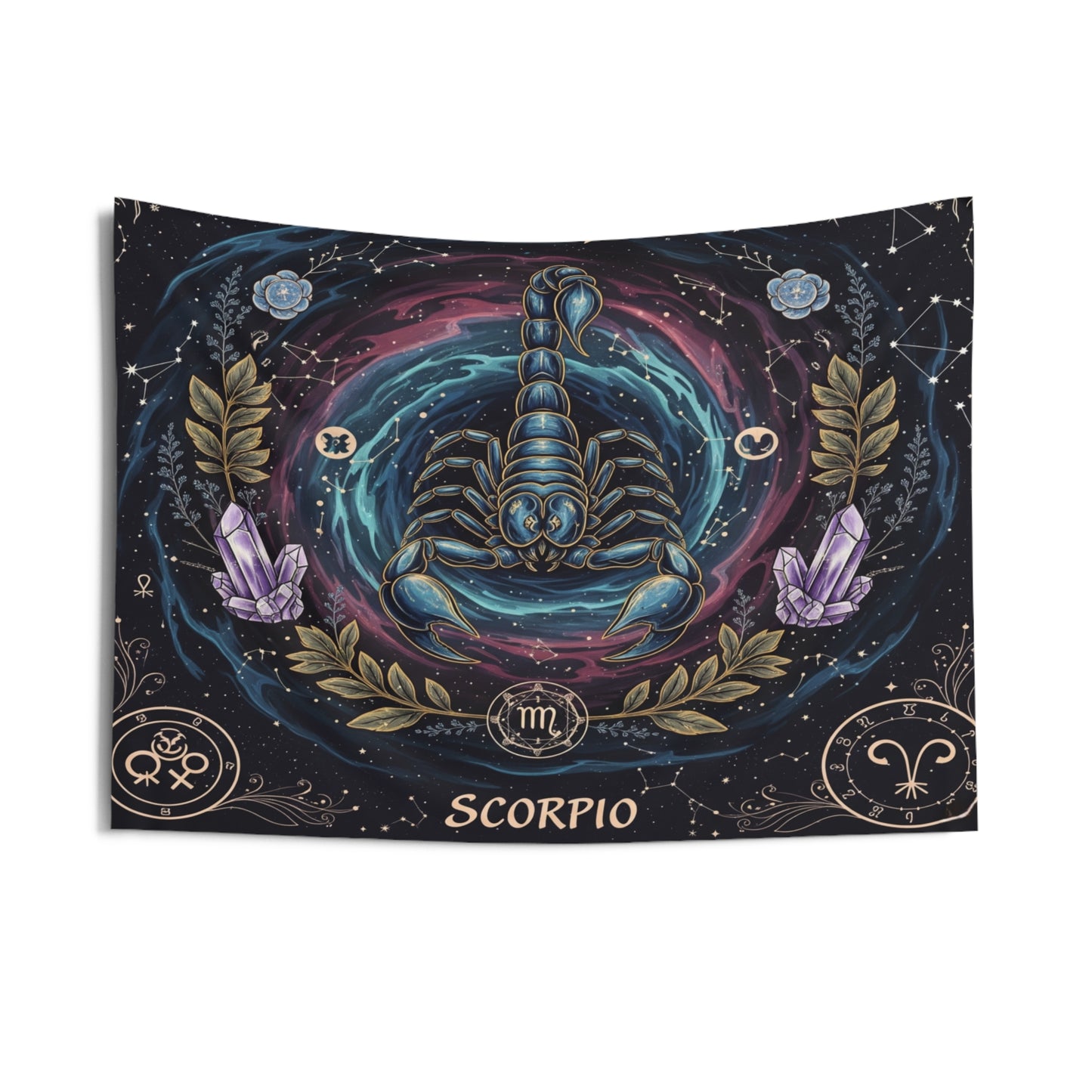 Zodiac Wall Tapestry, Astrology Decor.