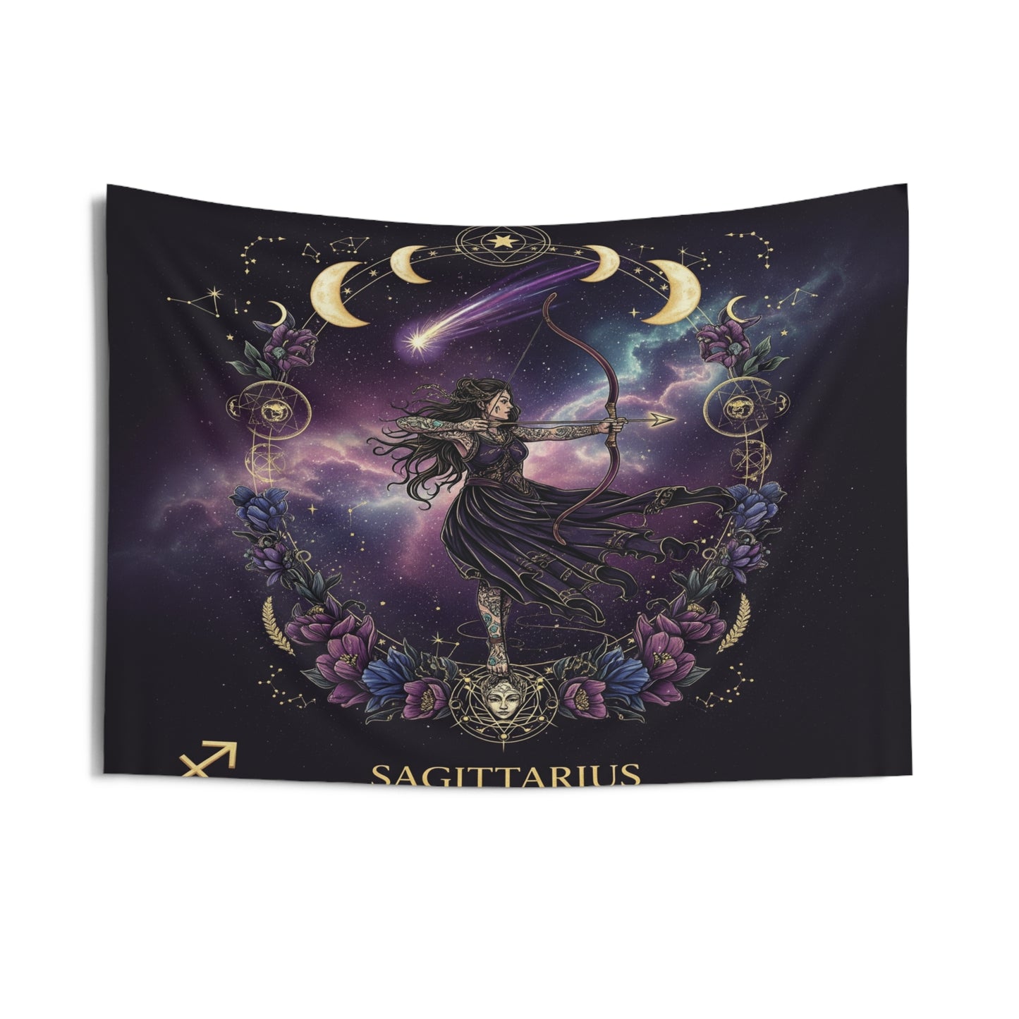 Zodiac Wall Tapestry, Astrology Decor.