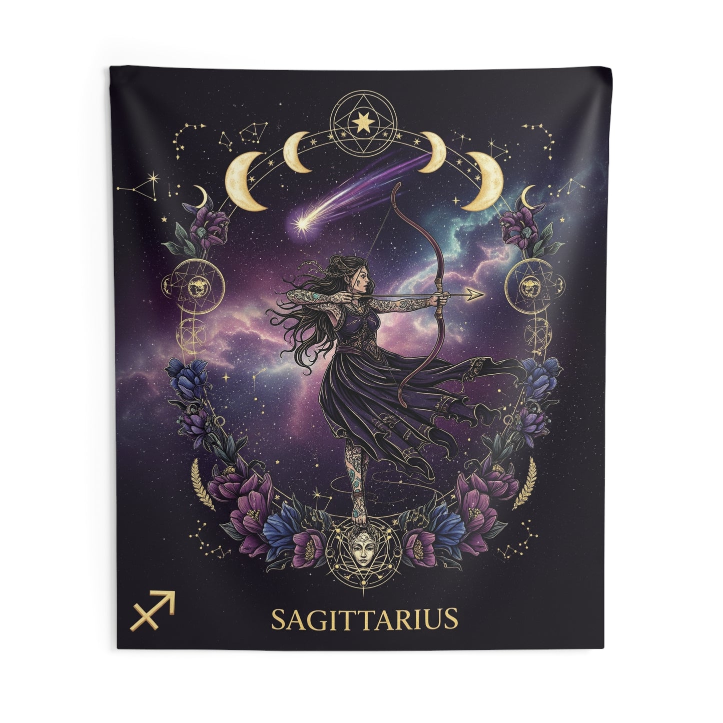 Zodiac Wall Tapestry, Astrology Decor.